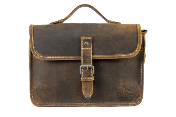 Alpenleder Leder Fototasche "Presse" Old Havanna